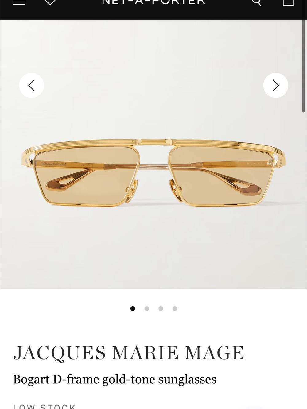 Jacques Marie Mage “Bogart” Sunglasses - Gold